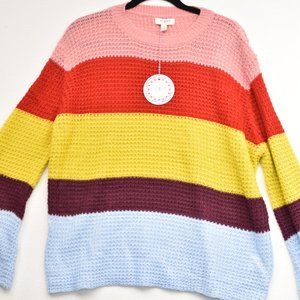 Open Knit Rainbow Sweater